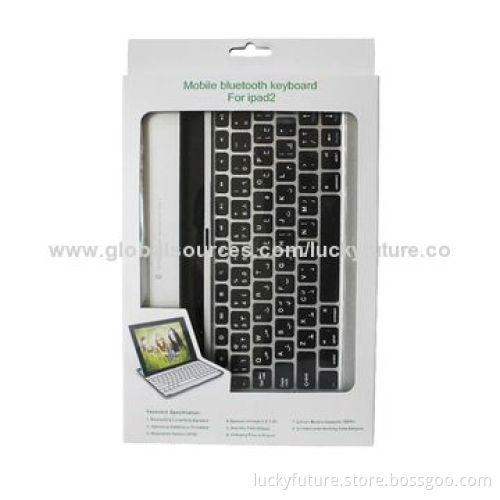 Portable 78 Keys Aluminum Alloy Bluetooth V3.0 Keyboards for iPad 2/3/4 Work as Laptop-Black/White